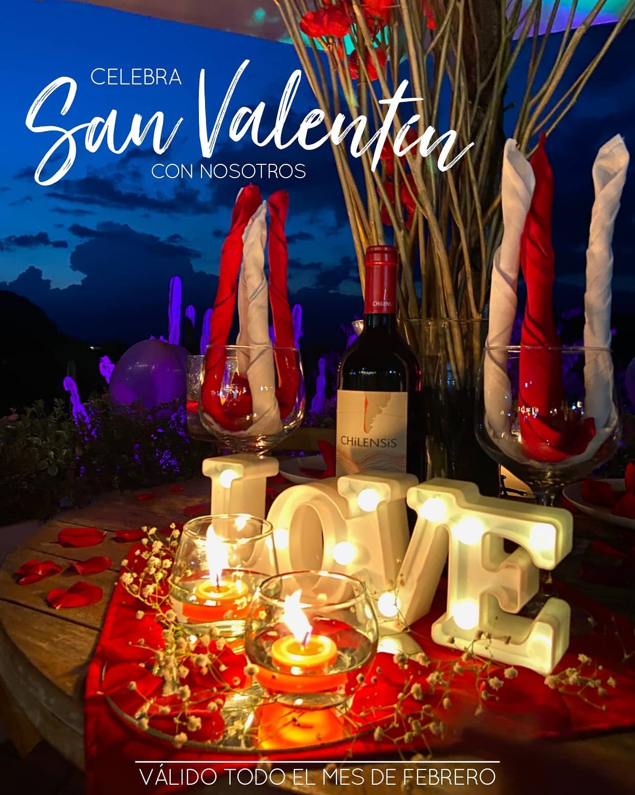 Cena romántica para parejas en San Gil
